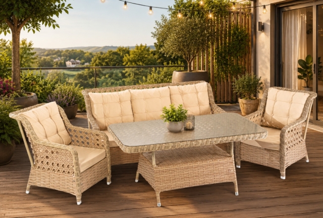 SET MOBILIER RATAN GRADINA SI TERASA NIRVANA, 5 LOCURI