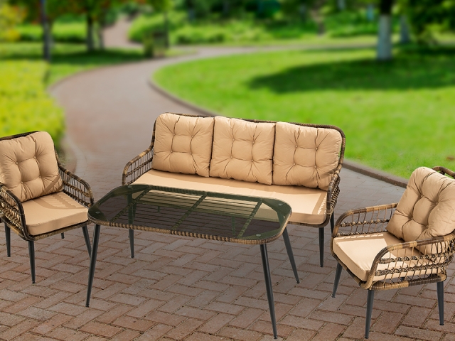 SET MOBILIER RATAN GRADINA SI TERASA RIKO, 5 LOCURI