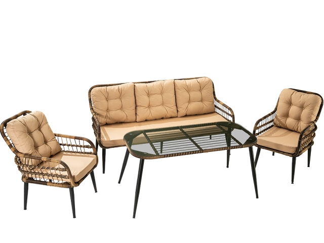 SET MOBILIER RATAN GRADINA SI TERASA RIKO, 5 LOCURI