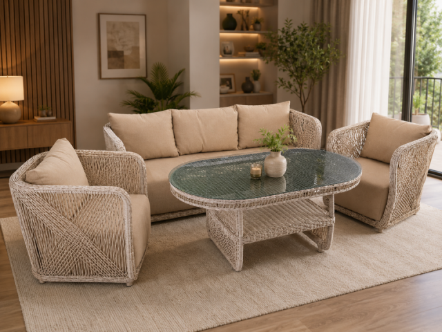 SET MOBILIER RATAN GRADINA SI TERASA RIMINI 5 LOCURI