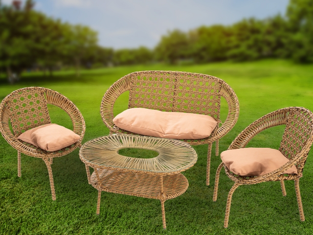 SET MOBILIER RATAN GRADINA SI TERASA SAFIRA, 4 LOCURI