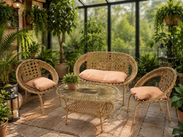 SET MOBILIER RATAN GRADINA SI TERASA SAFIRA, 4 LOCURI