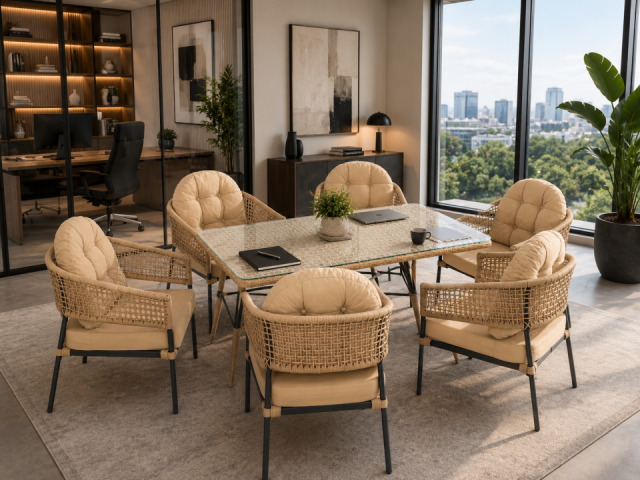 SET MOBILIER TERASA GRADINA NOVA 6 LOCURI, RATAN SINTETIC