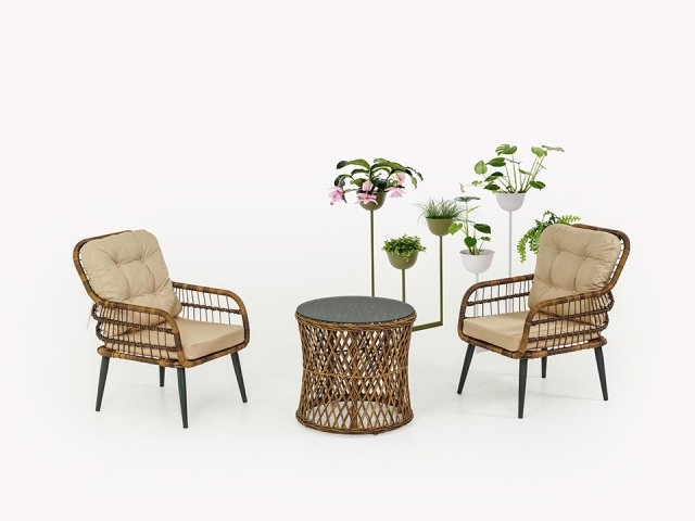 SET MOBILIER RATAN SINTETIC, PISA, 2 LOCURI